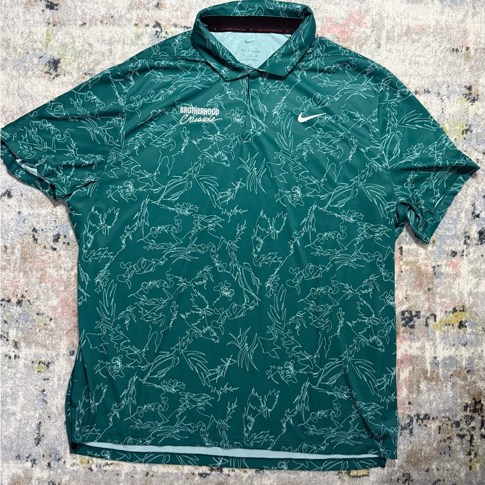 Nike Tiger Woods Polo Men’s XL Dri-Fit ADV Brotherhood Crusade Golf Shirt